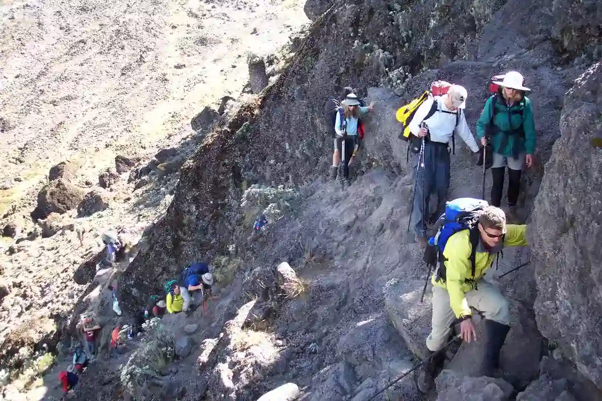 A view of the stunning Barranco Wall and Karanga Valley in Tanzania.